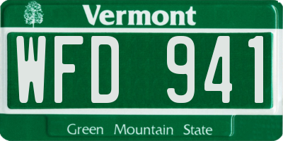 VT license plate WFD941