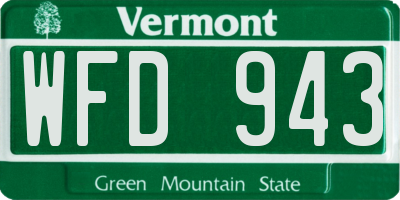 VT license plate WFD943