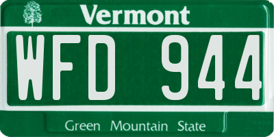 VT license plate WFD944