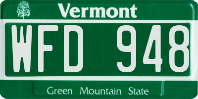 VT license plate WFD948
