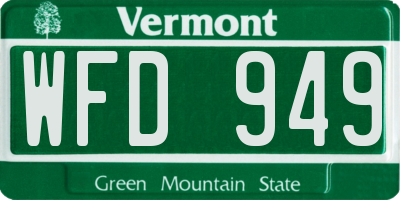 VT license plate WFD949