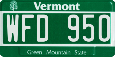 VT license plate WFD950