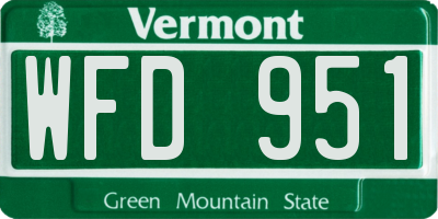 VT license plate WFD951