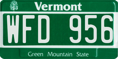 VT license plate WFD956