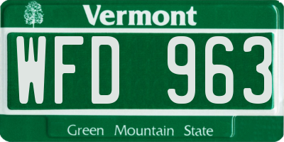 VT license plate WFD963