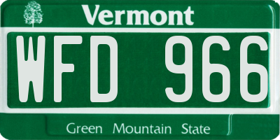 VT license plate WFD966
