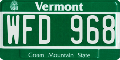 VT license plate WFD968