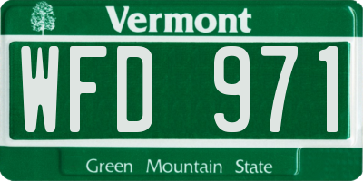VT license plate WFD971