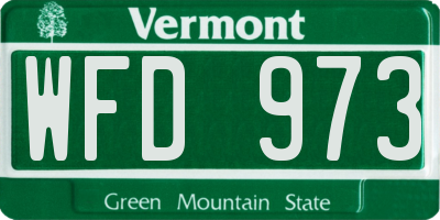 VT license plate WFD973