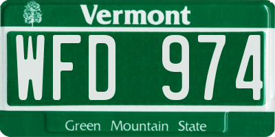 VT license plate WFD974