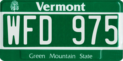 VT license plate WFD975