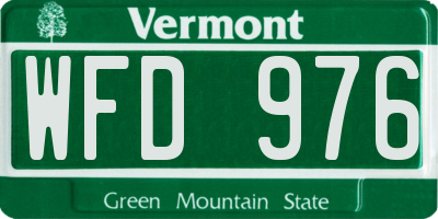 VT license plate WFD976