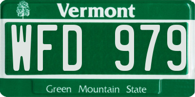 VT license plate WFD979