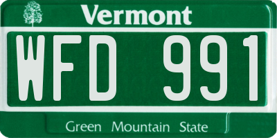 VT license plate WFD991