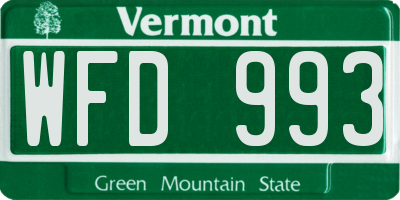VT license plate WFD993