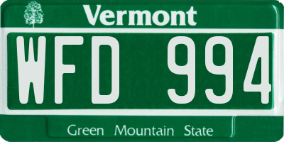 VT license plate WFD994