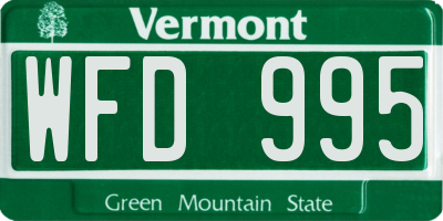 VT license plate WFD995