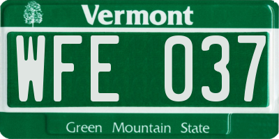 VT license plate WFE037