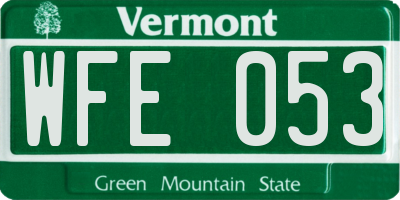 VT license plate WFE053
