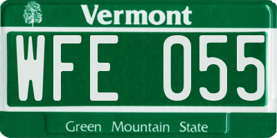 VT license plate WFE055