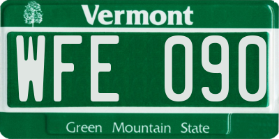VT license plate WFE090