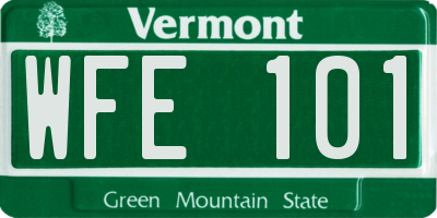 VT license plate WFE101