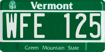 VT license plate WFE125