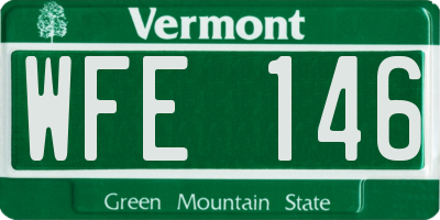 VT license plate WFE146