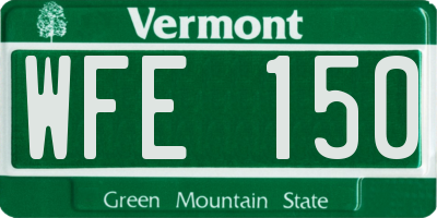 VT license plate WFE150