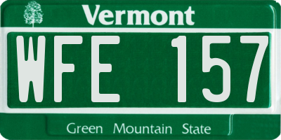 VT license plate WFE157