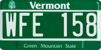VT license plate WFE158