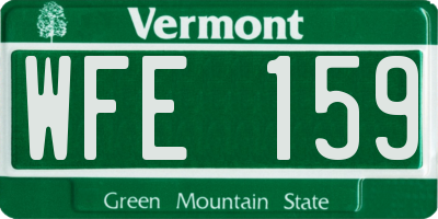 VT license plate WFE159