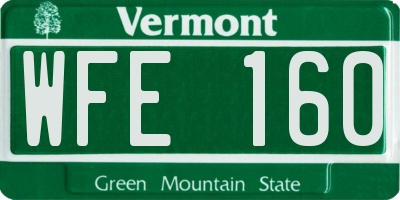 VT license plate WFE160