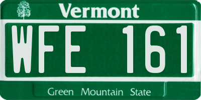 VT license plate WFE161