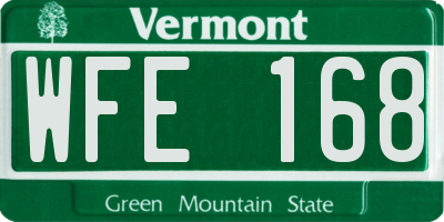 VT license plate WFE168