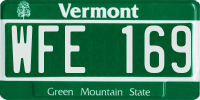 VT license plate WFE169