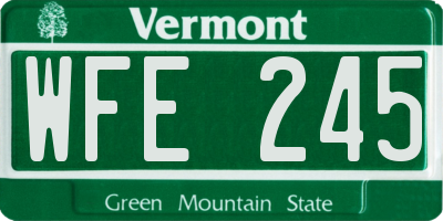 VT license plate WFE245