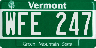 VT license plate WFE247