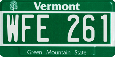 VT license plate WFE261
