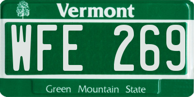 VT license plate WFE269