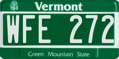 VT license plate WFE272
