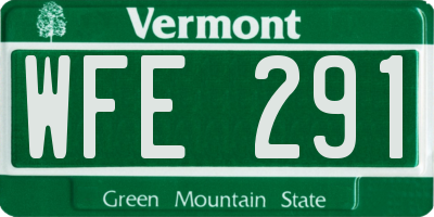 VT license plate WFE291
