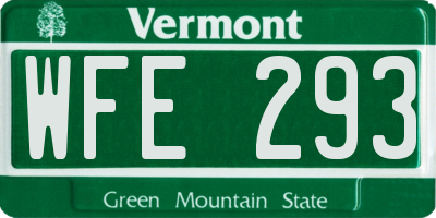VT license plate WFE293
