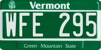 VT license plate WFE295