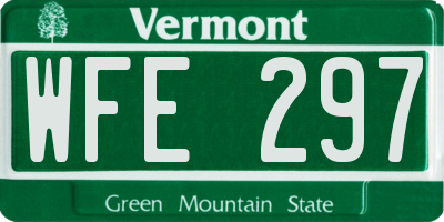VT license plate WFE297