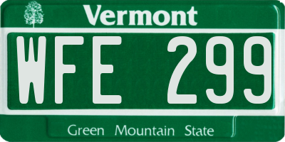 VT license plate WFE299