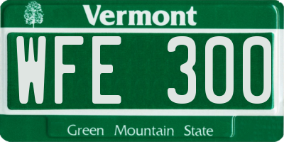 VT license plate WFE300