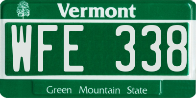 VT license plate WFE338