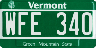 VT license plate WFE340