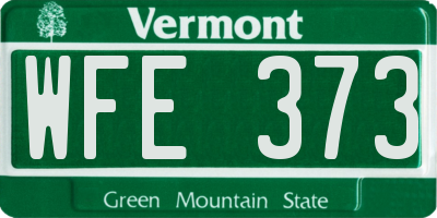 VT license plate WFE373